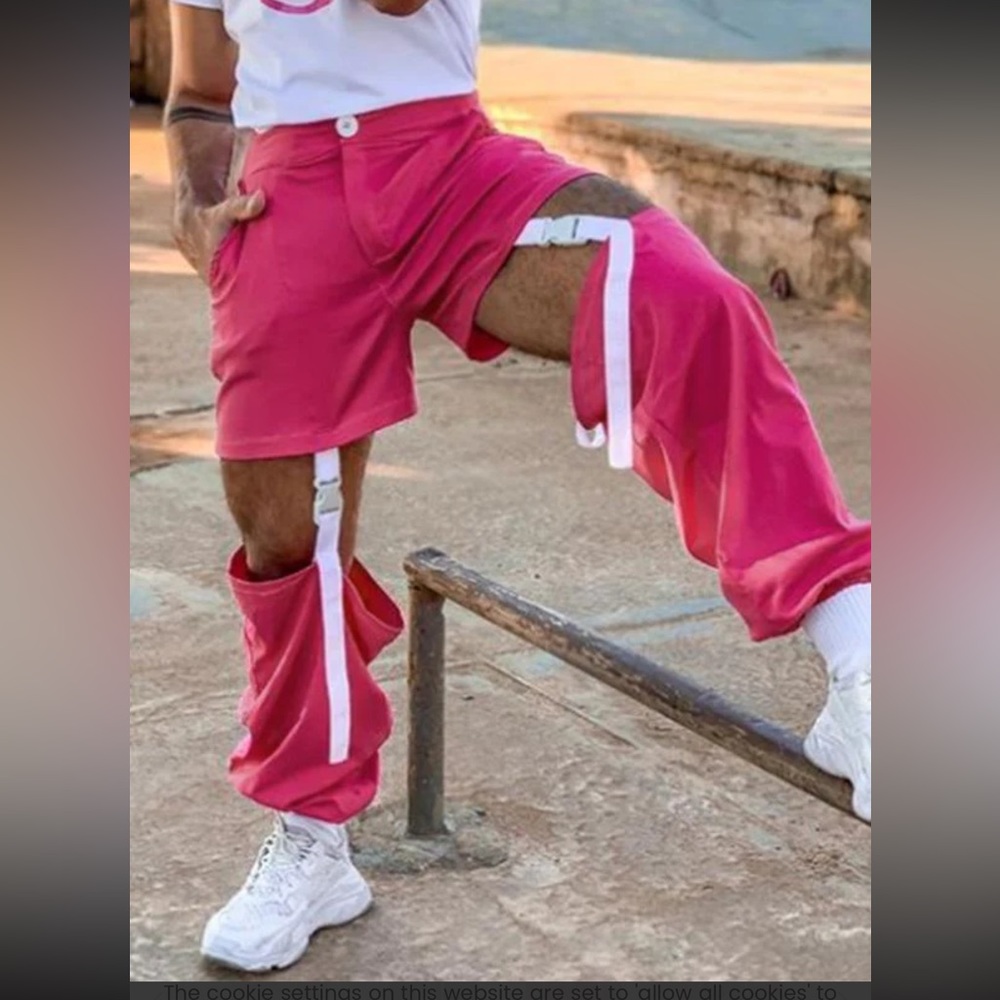 Pink Incerunmen Trendy Pants